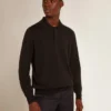Chemise à manches longues pour homme en laine mérinos noire