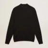 Chemise à manches longues pour homme en laine mérinos noire