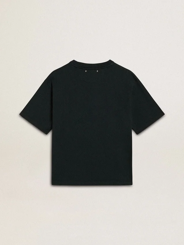 Chemise noire pour femme avec cristaux