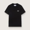 Chemise noire pour homme avec logo et étoile blancs contrastés