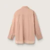 Chemise oversize pour femme en voile de coton corail avec détails plissés