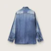 Chemise oversize pour femme à l'effet denim vieilli