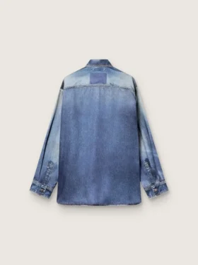 Chemise oversize pour femme à l’effet denim vieilli