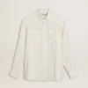 Chemise oversize pour homme, effet « worn-white », à rayures verticales