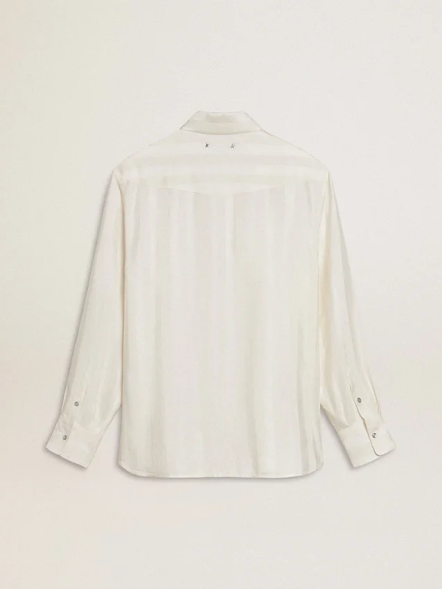 Chemise oversize pour homme, effet « worn-white », à rayures verticales