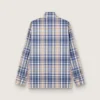 Chemise oversize pour homme en coton à carreaux indigo et beige