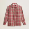 Chemise pour femme avec broderie à carreaux roses, sable et gris