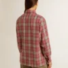 Chemise pour femme avec broderie à carreaux roses, sable et gris