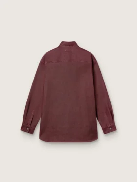 Chemise pour femme en denim bordeaux