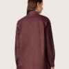 Chemise pour femme en denim bordeaux