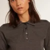 Chemise pour femme en laine mérinos anthracite