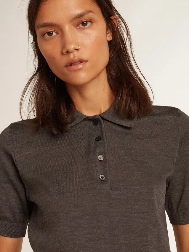 Chemise pour femme en laine mérinos anthracite