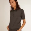 Chemise pour femme en laine mérinos anthracite