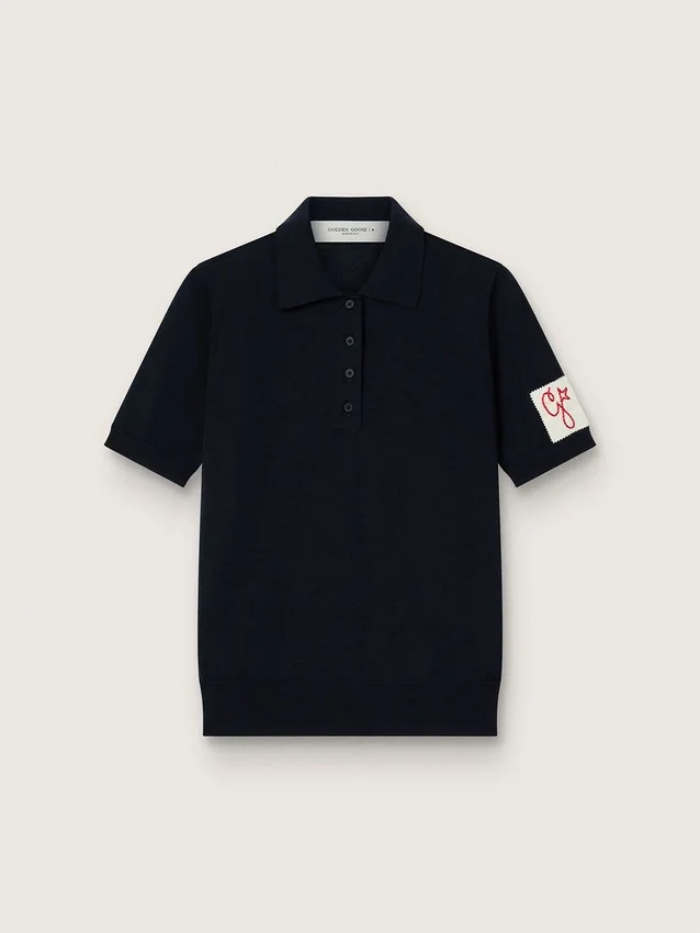 Chemise pour femme en laine mérinos bleu marine