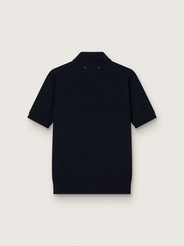 Chemise pour femme en laine mérinos bleu marine