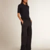 Chemise pour femme en laine mérinos bleu marine