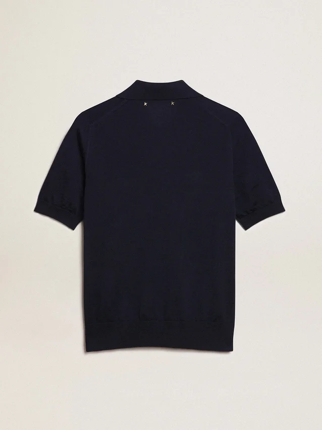 Chemise pour femme en laine mérinos bleu marine
