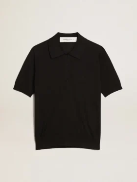 Chemise pour femme en laine mérinos noire