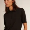 Chemise pour femme en laine mérinos noire