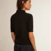 Chemise pour femme en laine mérinos noire