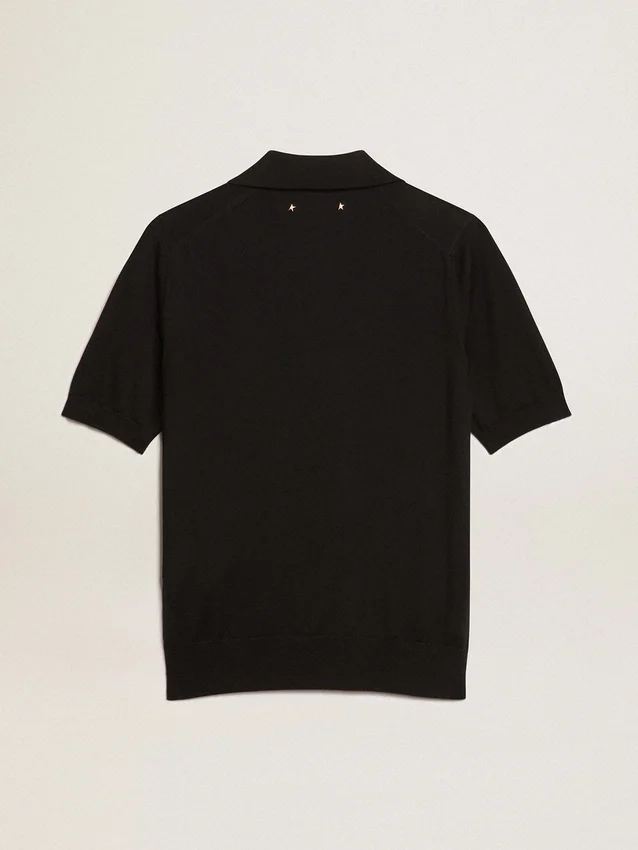 Chemise pour femme en laine mérinos noire