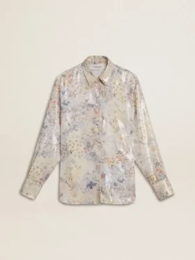 Chemise pour femme à imprimé floral multicolore en paillettes