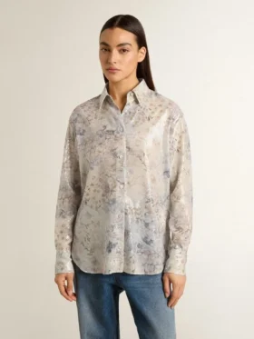 Chemise pour femme à imprimé floral multicolore en paillettes