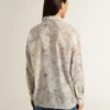 Chemise pour femme à imprimé floral multicolore en paillettes
