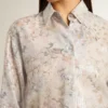 Chemise pour femme à imprimé floral multicolore en paillettes