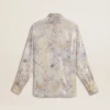 Chemise pour femme à imprimé floral multicolore en paillettes
