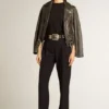 Chemise pour femme à la coupe classique et effet vieilli, noir