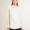 Chemise pour femme à rayures verticales et broderies de cristaux