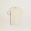 Chemise pour garçon de couleur crème avec logo en relief