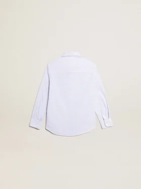 Chemise pour garçon à rayures bleu clair