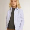 Chemise pour garçon à rayures bleu clair