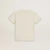 Chemise pour garçons blanche délavée avec lettrage multicolore