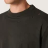 Chemise pour homme en jersey de coton anthracite avec cœur perforé