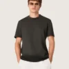 Chemise pour homme en jersey de coton anthracite avec cœur perforé