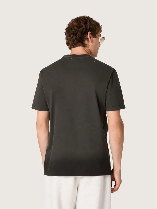 Chemise pour homme en jersey de coton anthracite avec cœur perforé