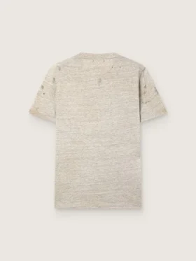 Chemise pour homme en jersey gris chiné avec imprimé vintage