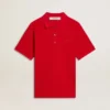 Chemise pour homme en piqué de coton rouge