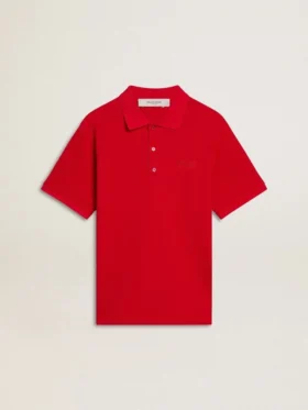 Chemise pour homme en piqué de coton rouge