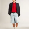 Chemise pour homme en piqué de coton rouge