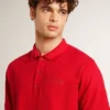 Chemise pour homme en piqué de coton rouge