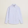 Chemise rayée pour fille avec lettrage brodé sur la poche