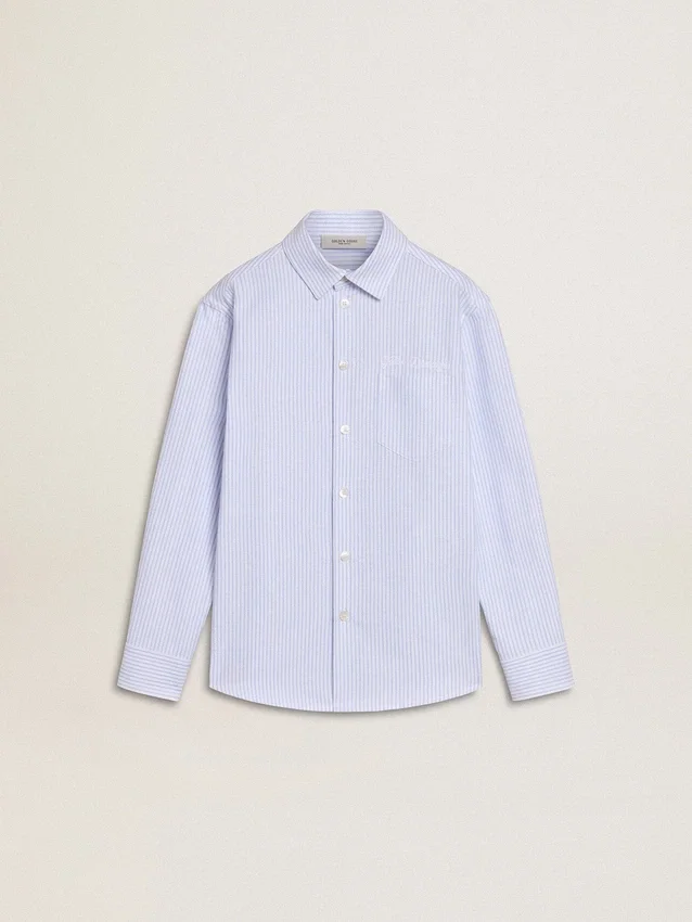 Chemise rayée pour fille avec lettrage brodé sur la poche