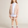 Chemise rayée pour fille avec lettrage brodé sur la poche