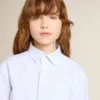 Chemise rayée pour fille avec lettrage brodé sur la poche