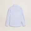 Chemise rayée pour fille avec lettrage brodé sur la poche