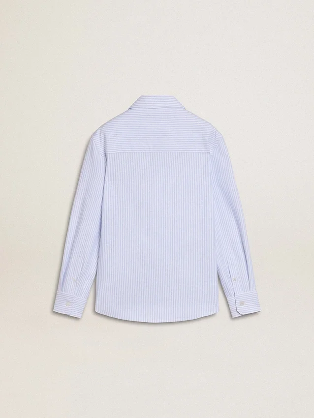 Chemise rayée pour fille avec lettrage brodé sur la poche